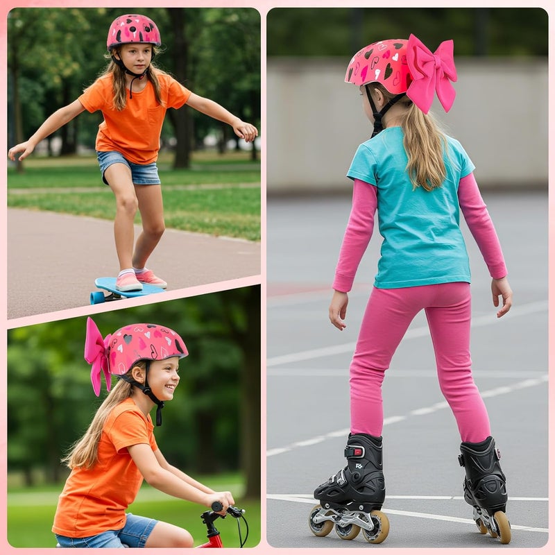 FIODAY Helmet for Kids 8-14, Kids Bike Helmet with DIY Bow, Adjustable Youth Bike Helmets Girls Helmets for Skating Bicycle Scooter Skateboard - Image 2